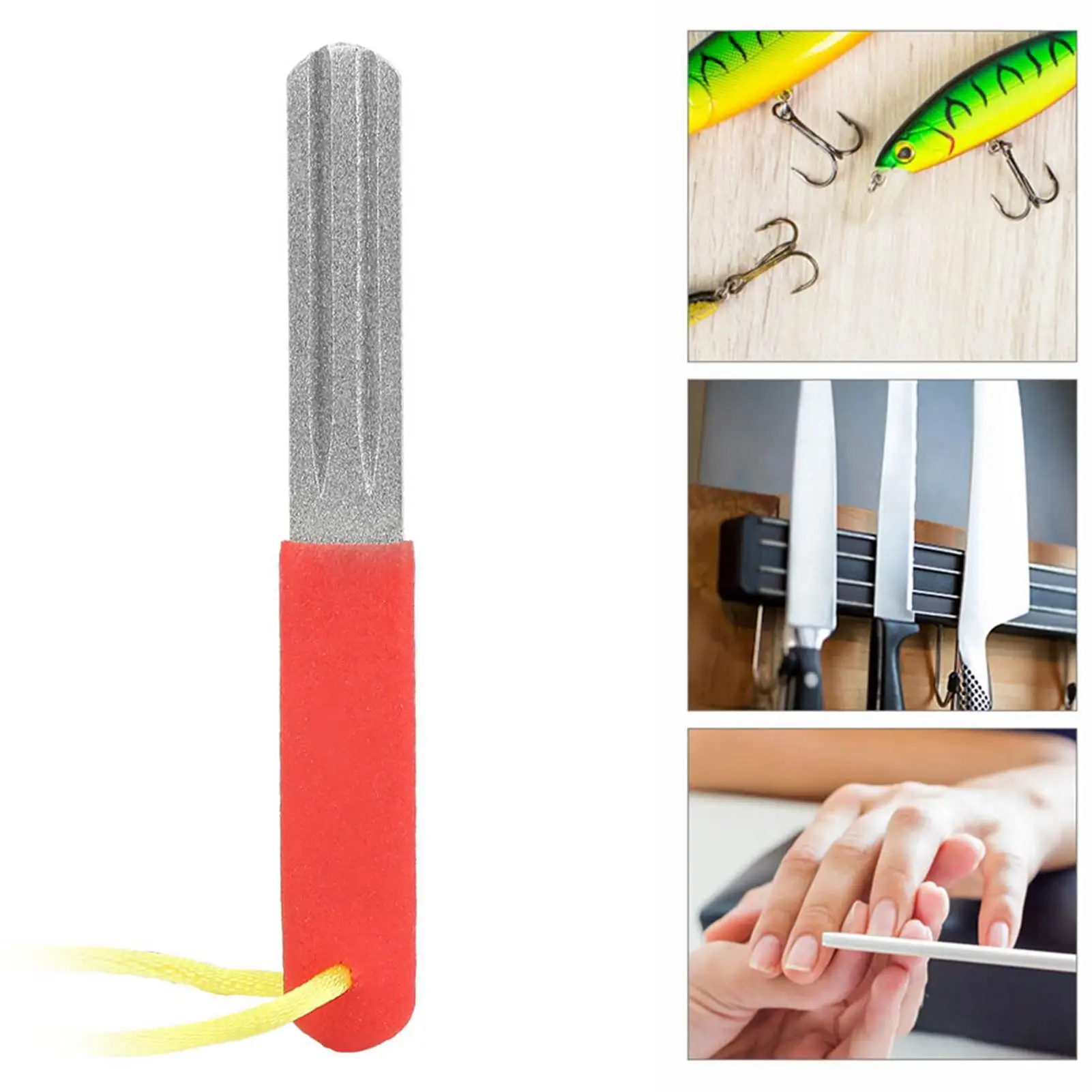 

Точильный камень для заточки рыболовных крючков, двухсторонний алмазный шлифовальный напильник для рыболовных крючков 400/800