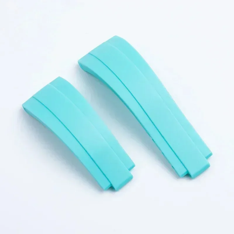 20/21mm Quality Nature Rubber Watchband Rolex Strap For DAYTONA SUBMARINER GMT Yacht-Master OYSTERFLEX Glidelock tiffany blue