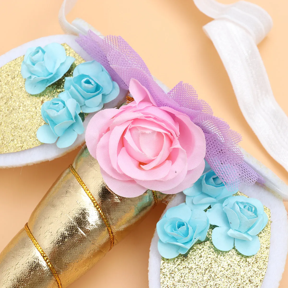 

Unicorn Headband for with Horn Animal Ears Flower Decor Lightweight Comfortable Hair Hoop for Birthday Party Cosplay