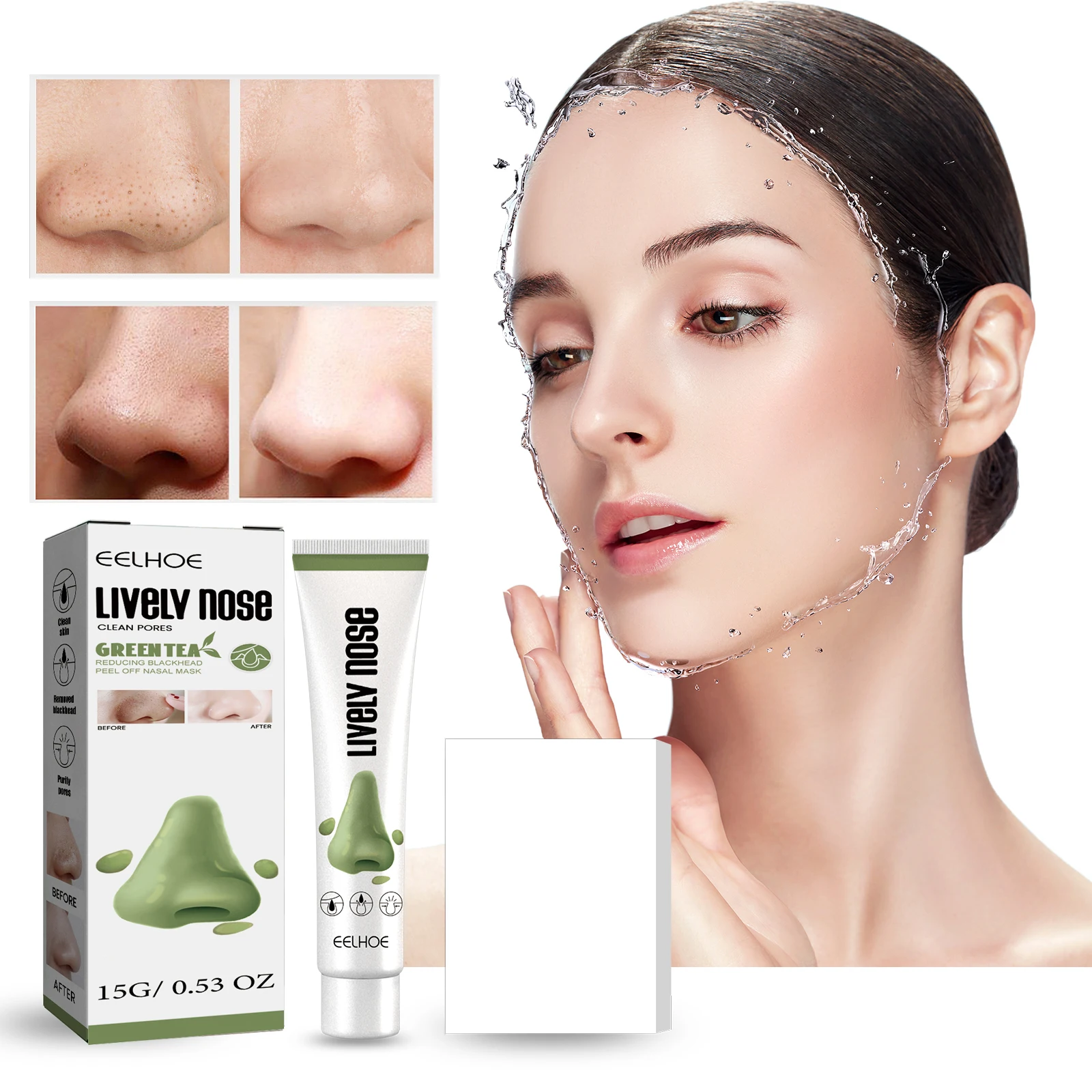 

Reducing Blackhead Peel off Nasal Mask, Deep Cleaning and Pore Reduction, Blackhead and Acne Removal, Lively Nose