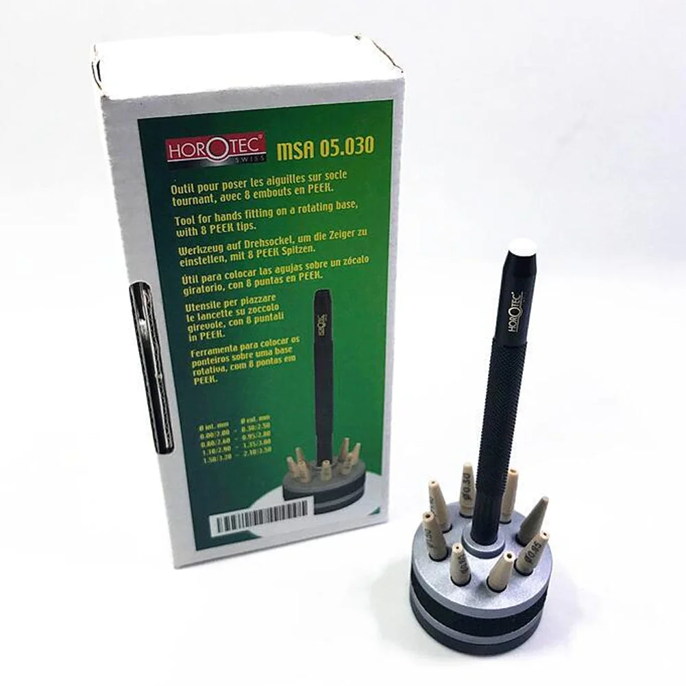 Horotec MSA05.030 Watch Hand Fitting Tool with 8 PEEK Tips