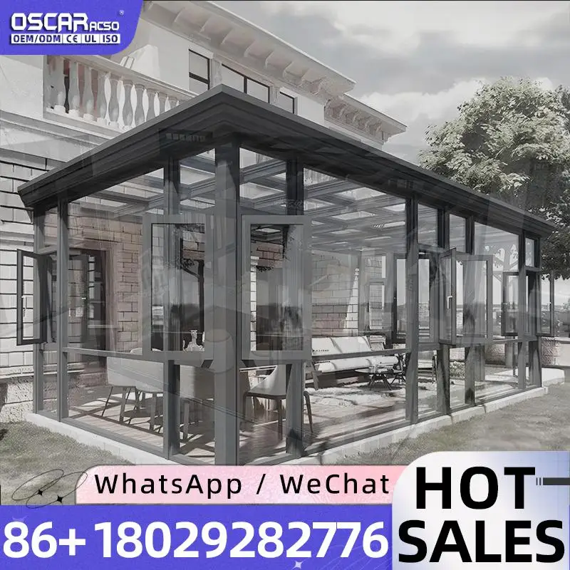Luxury Portable Aluminium Sunrooms Solarium for Garden Villa Veranda Living sunroom