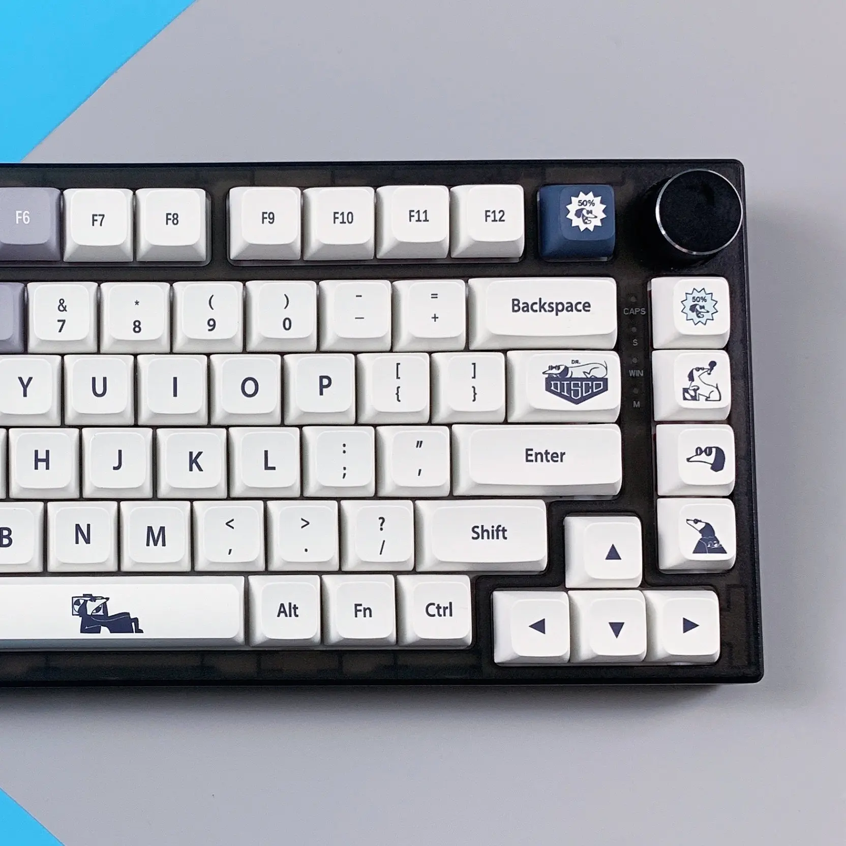 Teclado mecánico de perfil XDA con sublimación de tinte PBT, 127 teclas, tema de perro bonito, tecla de Color degradado personalizada para interruptores MX