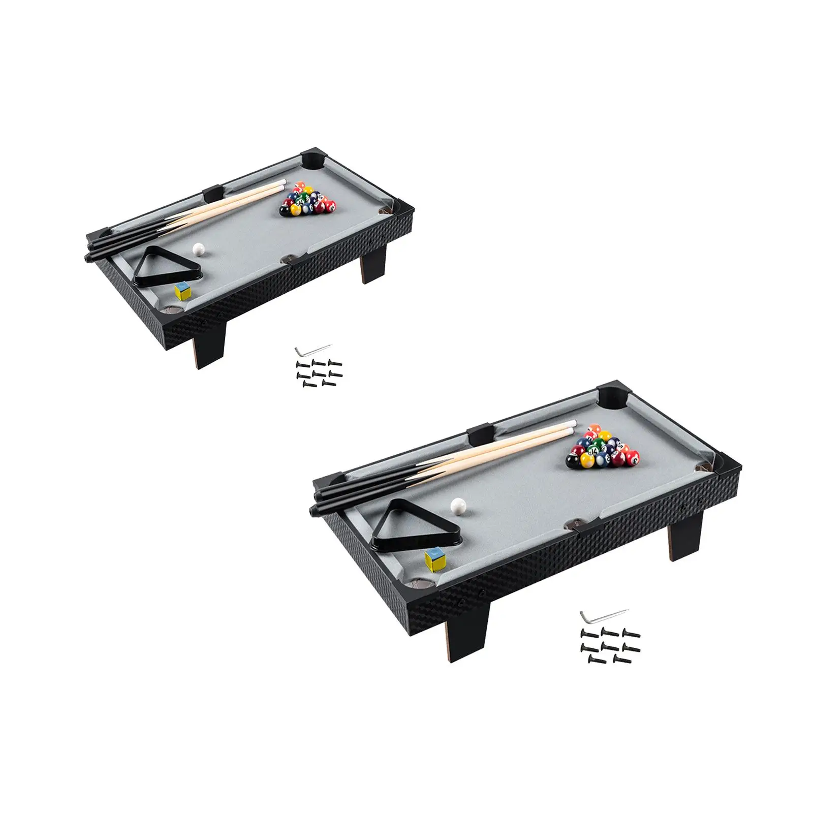 Mini Tabletop Pool Set Billiards Game Board Games Triangle Rack Indoor Game Toy Desktop Snooker for Parties Kindergarten Bar