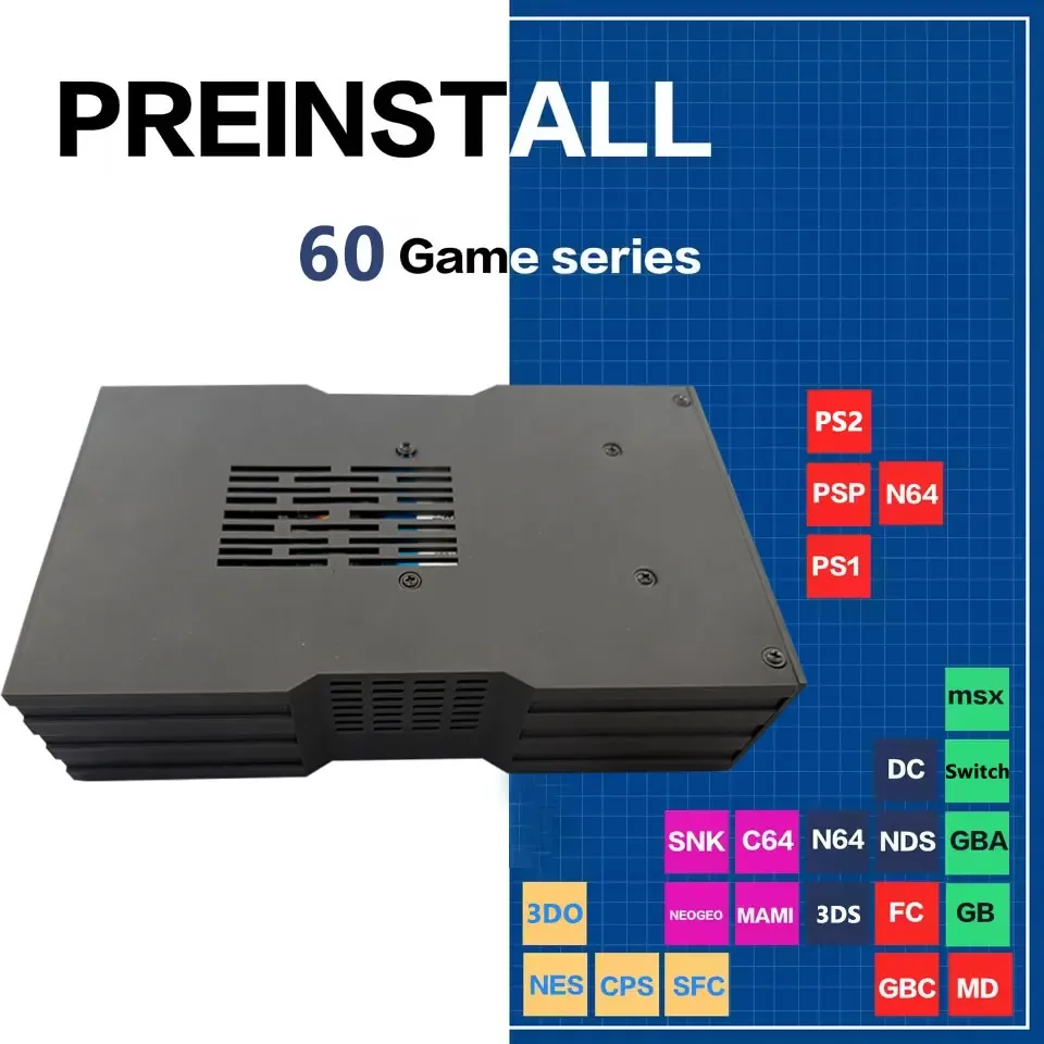 وحدة تحكم ألعاب Super 8G Ram x King 500G Gaming SSD Batocera 3865U 70000 + ألعاب لجهاز Wii PS2 XBOX PSP Switch N64 مقبض لاسلكي