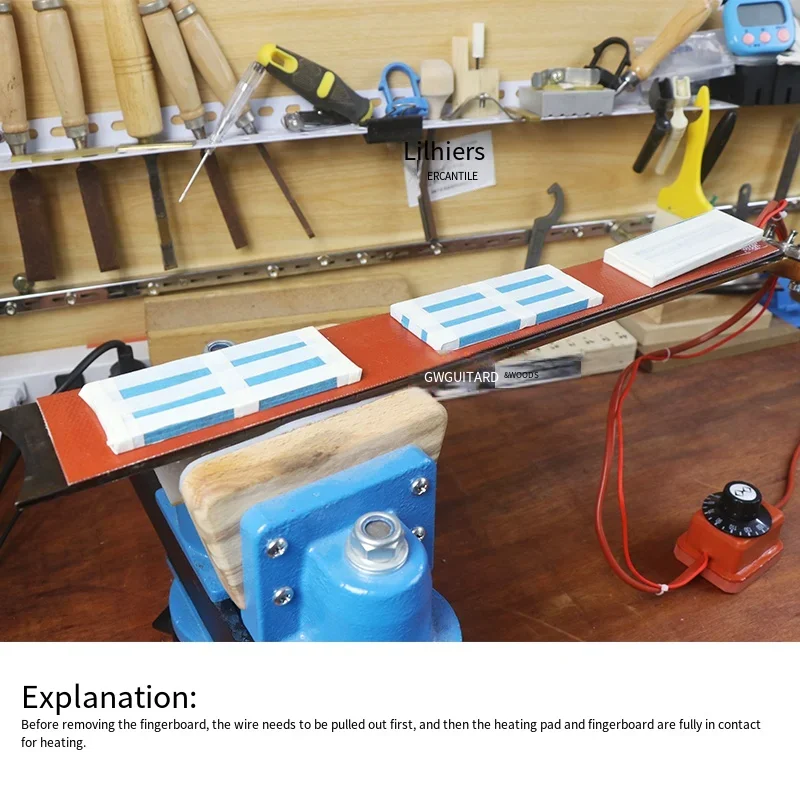 Pembongkaran leher fretboard gitar dan penggantian bantalan pemanas