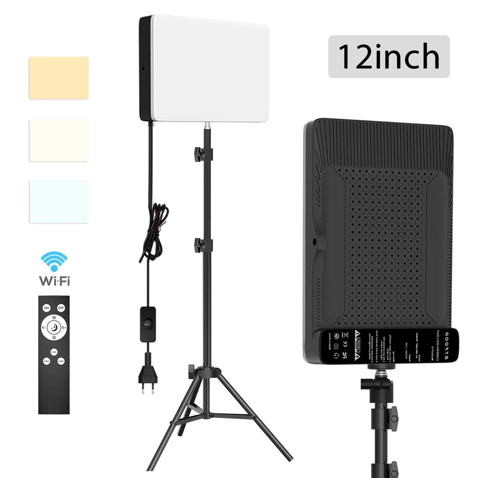 LED Fill Lamp Video Light Panel Bi-color 3000k-6500k Photography Lighting Live Stream Photo Studio Light with Tripod Stand