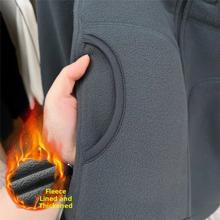 

Мужской кардиган на молнии с капюшоном Thiened Fce, осенне-зимний джет, повседневная верхняя одежда со стойкой, теплая гарантирована