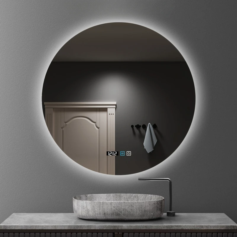 Round bathroom wall-mounted explosion-proof anti-fog smart mirror