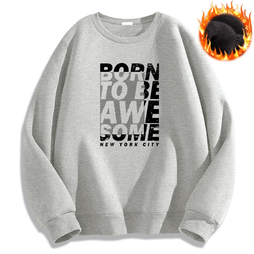 Born To Be A We Some Letter Printed Sweatshirt  Cozy Loose Pullover Long Sleeve Mens Clothing Unisex Tops Autumn Warm Hoodies