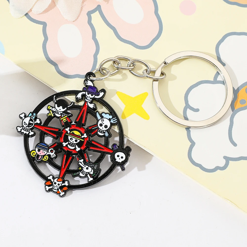 Anime One Piece Schlüsselanhänger Piratenschiff Totenkopf-Anhänger Schlüsselringe Freundschaftsgeschenk für Frauen Männer Mode für Rucksack-Accessoires – Detail 3