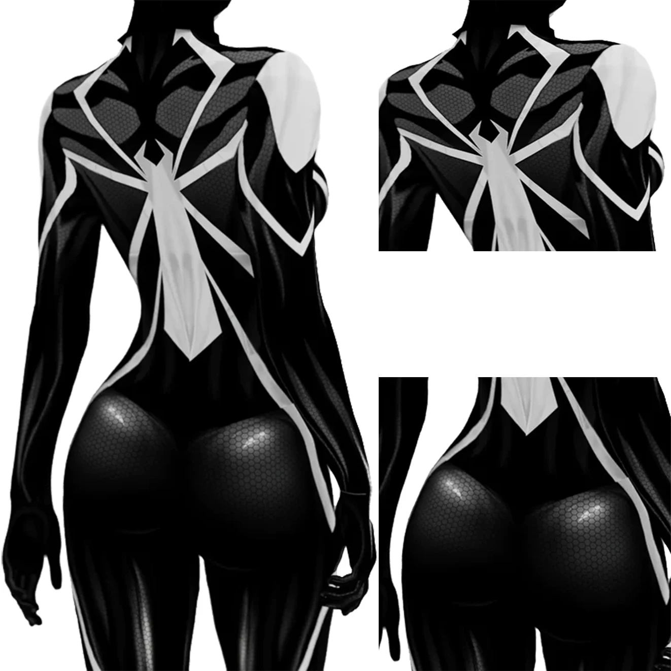 Black Spider-Woman Cosplay Jessica SpiderGirl Costume Superhero 3D Printed Outfit Spandex Bodysuit Halloween Costume Spiderwoman