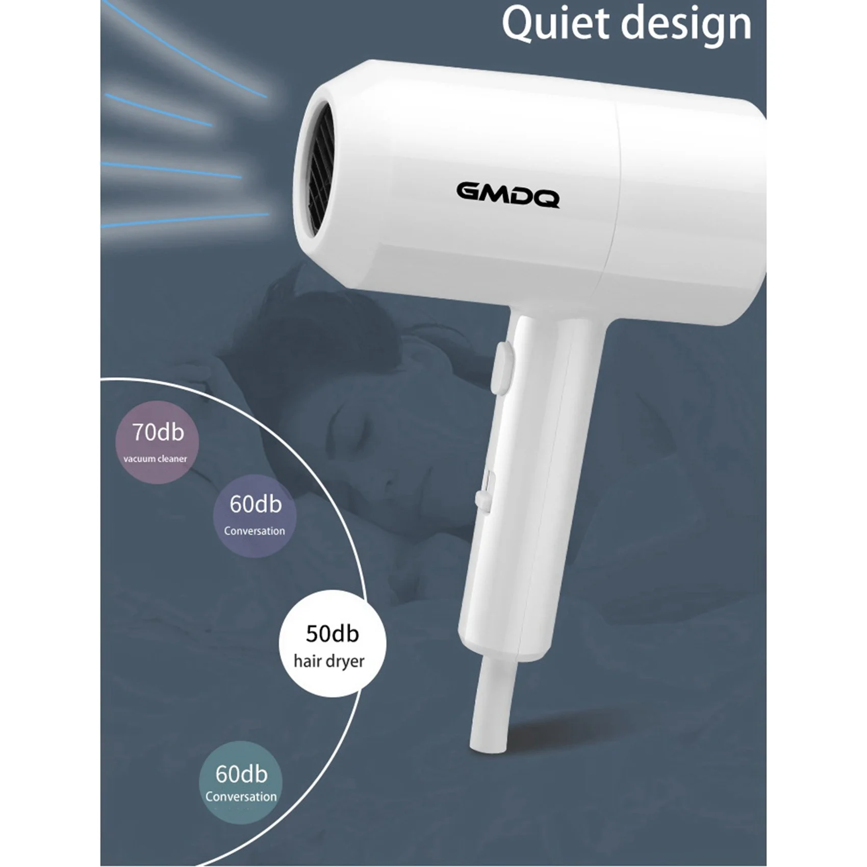 

2X GMDQ Hot&Cold Wind Blow Hair Dryer Electric Wall Mount Negative Blower With USB Bracket Black EU Plug-TFBC