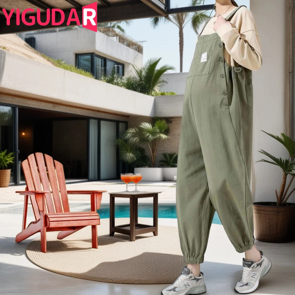 

Maternity Clothes Bib Pants Suspender pregnancy Trousers Casual pregnant Women One-Piece Overalls Wide Leg Jumpsuit Streetwear