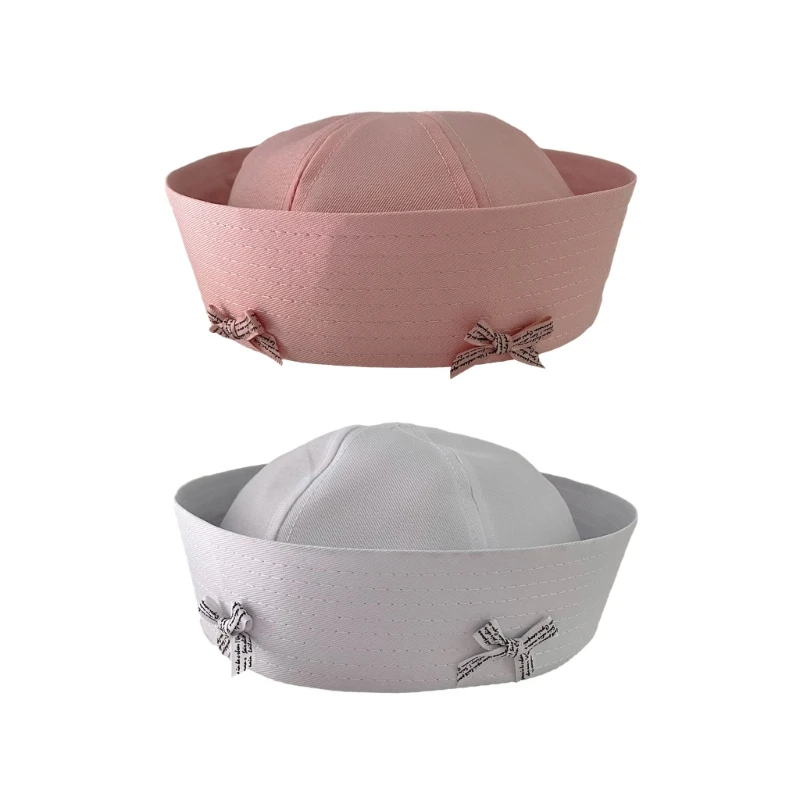 コスプレセーラー帽子小さなちょう結び装飾キャプテン海軍マリン帽子女性男性おかしいコスプレ帽子アクセサリー