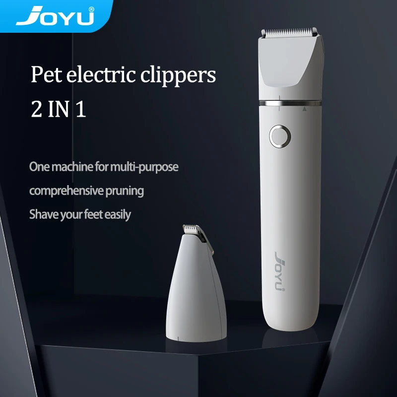 Dog Clipper 2 in 1 Pet Electric Hair Clipper with 2 Blades Cat Nail Grinder Trimming Dog's Hair Around Paws Eyes Ears Face Rump