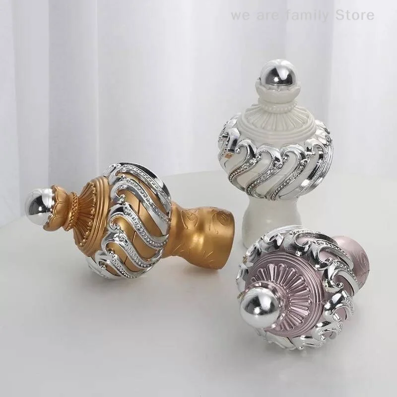 2pcs European Roman Rod Decorative Heads Sealing Plug Curtain Rod Accessories Spiral Curtain Rod Protective Case