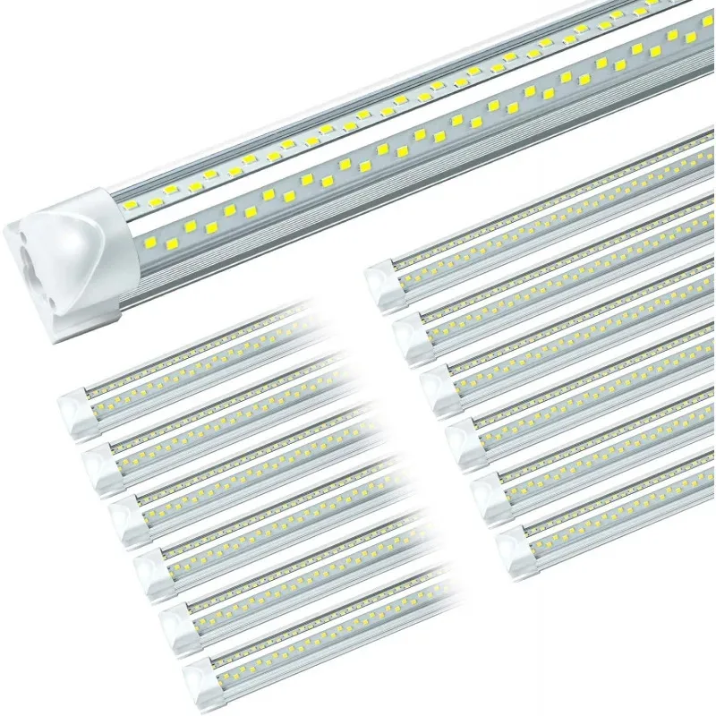 

QW8ft led shop light, 8' 100W 15000lm 6000K (12 pack),8 foot linkable lights with plug fixture for garage workshop