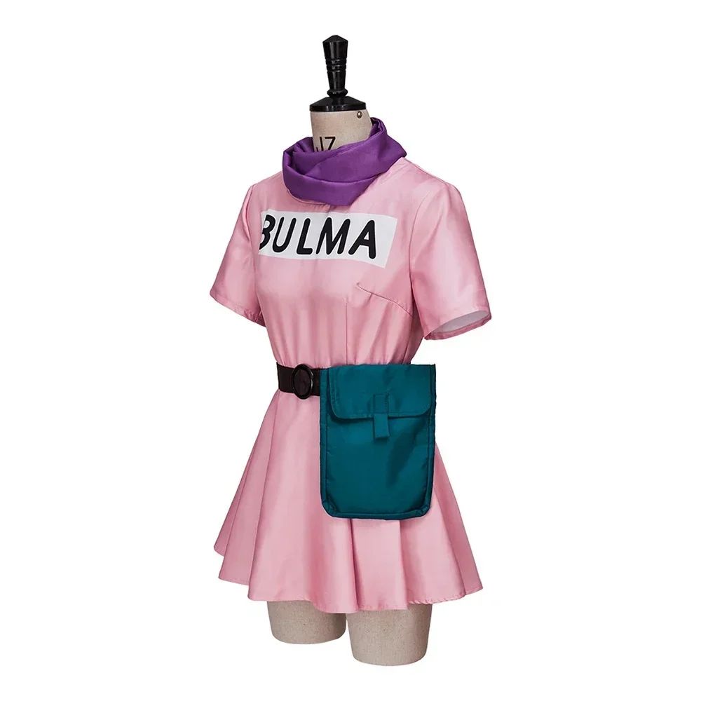 Anime Bulma Cosplay Kostuum Roze Jurk Volwassen Kleding Uniform Kawaii Meisjes Carnaval Maskerade Party Outfit