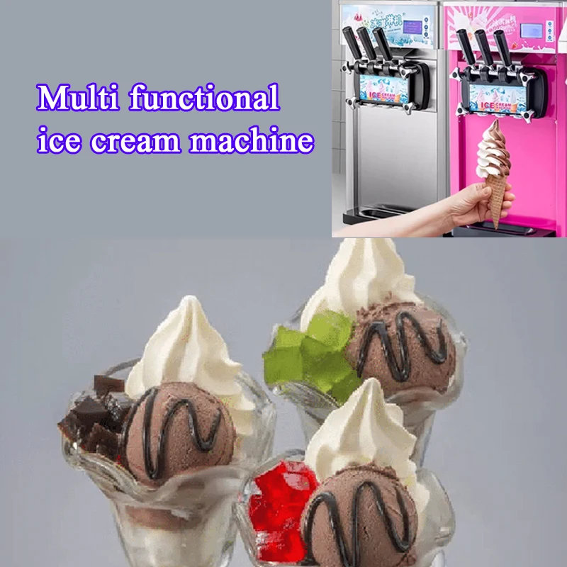 

High Productivity Stainless Steel Table Top Soft Three Flavors Commercial Ice Cream Making Machine Commercial Dual Compressor