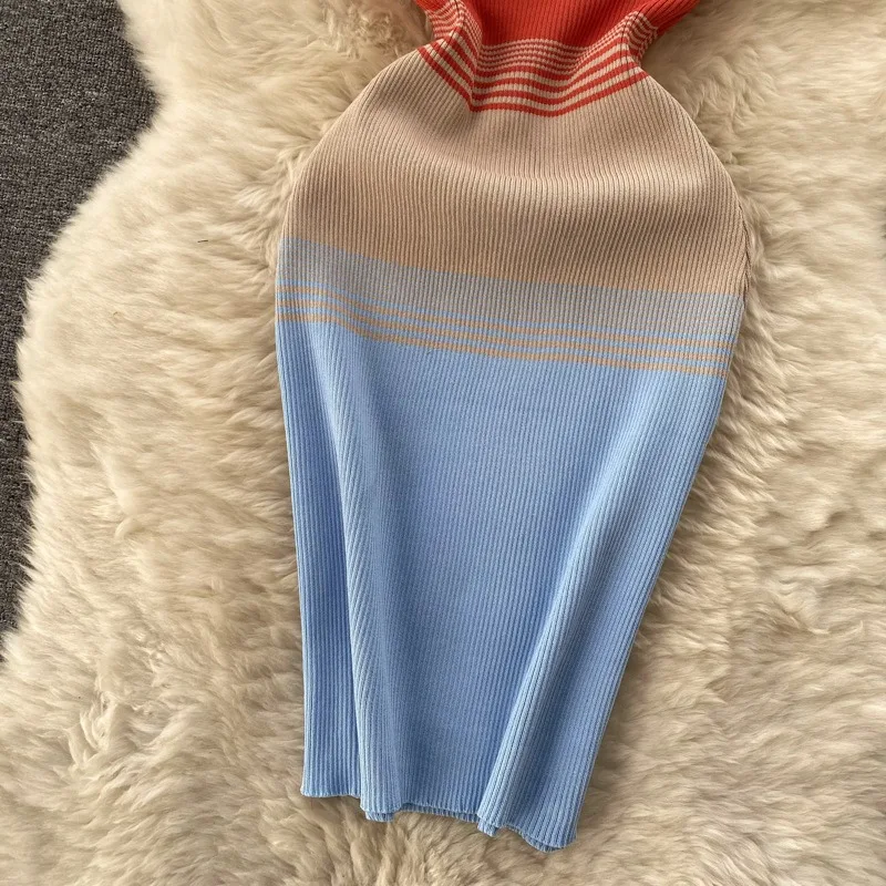 YuooMuoo-فستان نسائي Y2K محبوك متدرج ، حمالة صدر مثيرة ، عارية الذراعين ، نحيفة ، مرنة ، ملاصقة للجسم ، الصيف ، ملابس الشارع ، الموضة