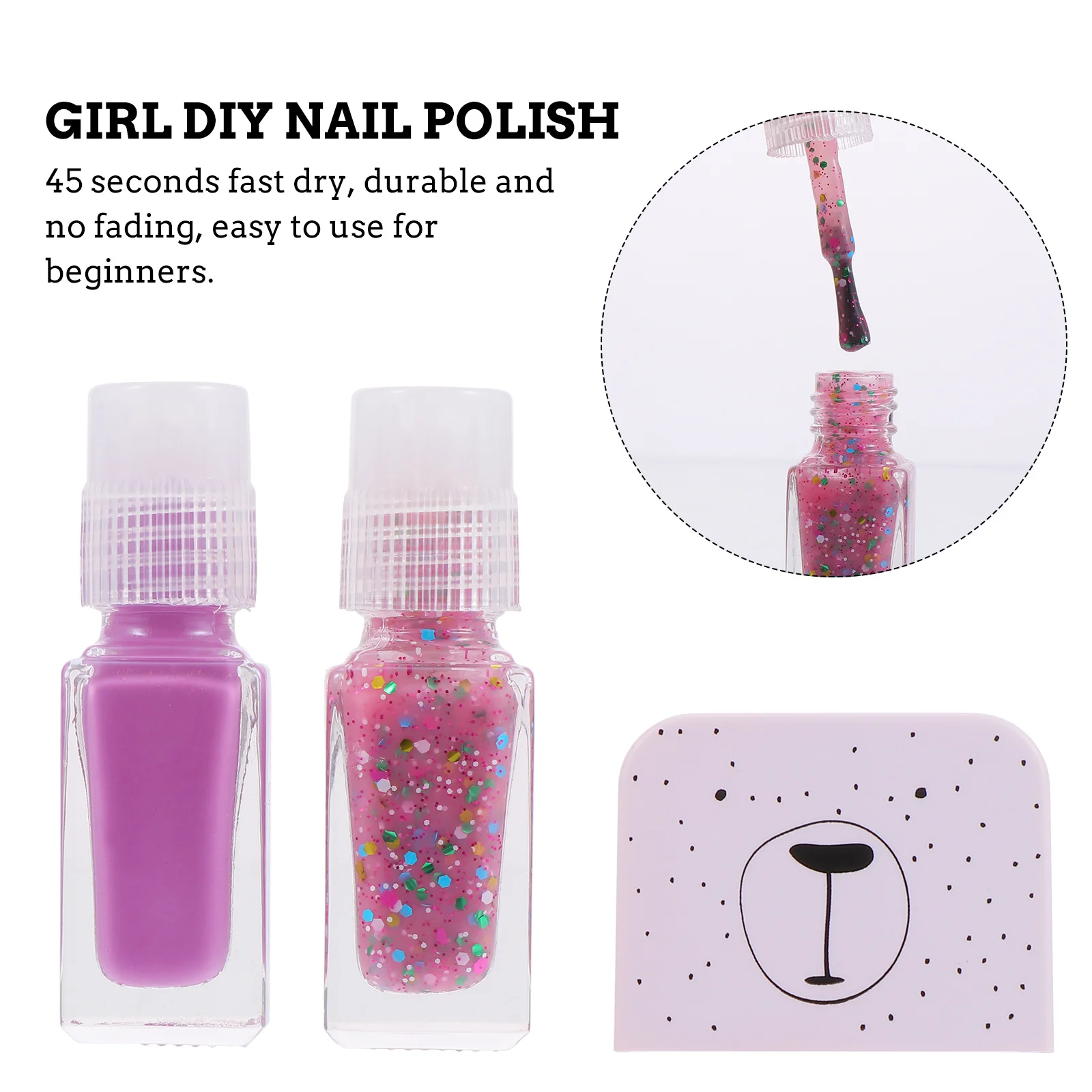 

3Pcs Nail Polish Set High-Class Non-Tearable Two in One Long-Lasting Colors Perfect for DIY Nail Art Daily Work Date Manicure
