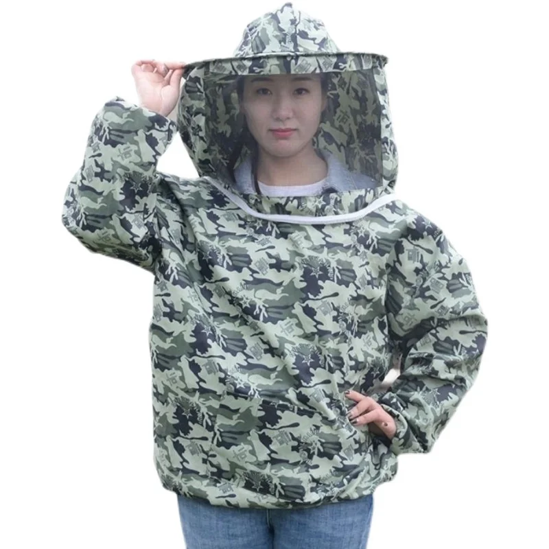 Traje de apicultura plegable, conjunto de chaqueta y Velo con doble cremallera, traje protector de apicultura, ropa de apicultor antiabejas con