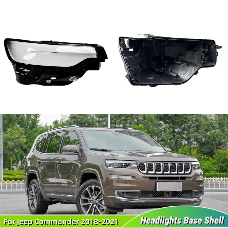 For Jeep Commander 2018 2019 2020 2021 automotive parts and accessories Car Base Head Lamp Shell Rear Shell Headlights Glass