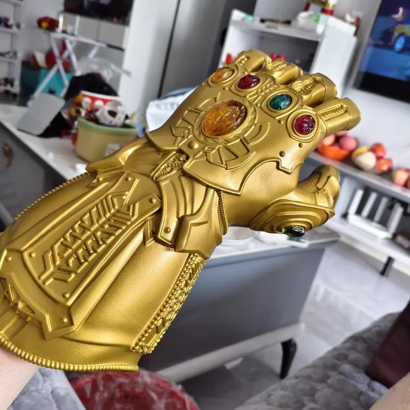 34 cm kindermaat cosplay rekwisieten cosplay oorlog infinity handschoen Thanos handschoenen LED licht edelsteen arm fancy kostuum partij anime prop
