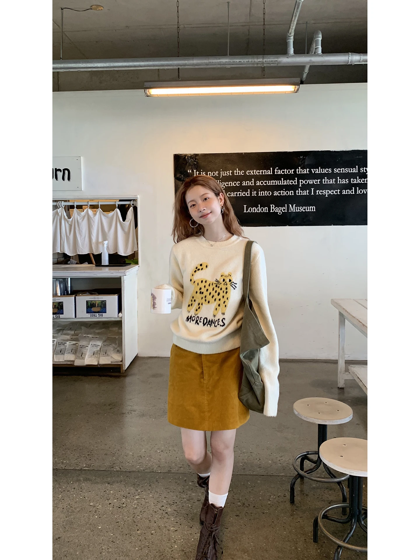 

Korean Sle Women's Knitted Sweater Early Autumn Faionable Long Sve Animal Patterned Top Coat Red Celebri Gallery