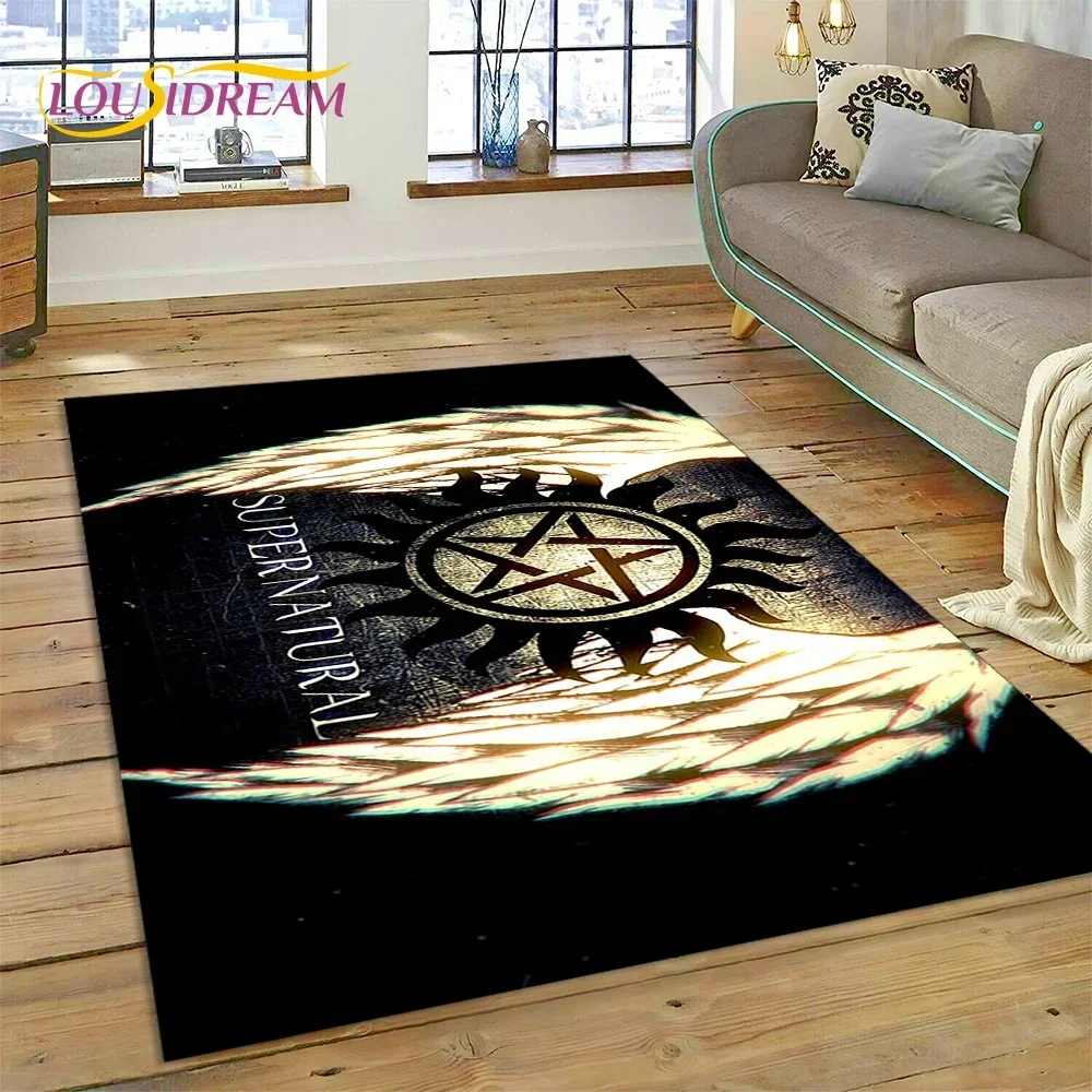 SPN Newest Supernatural Dean Sam 3D Carpet Rug for Bedroom Living Room Home Sofa Decoration,Children Game Large Decor Floor Mat
