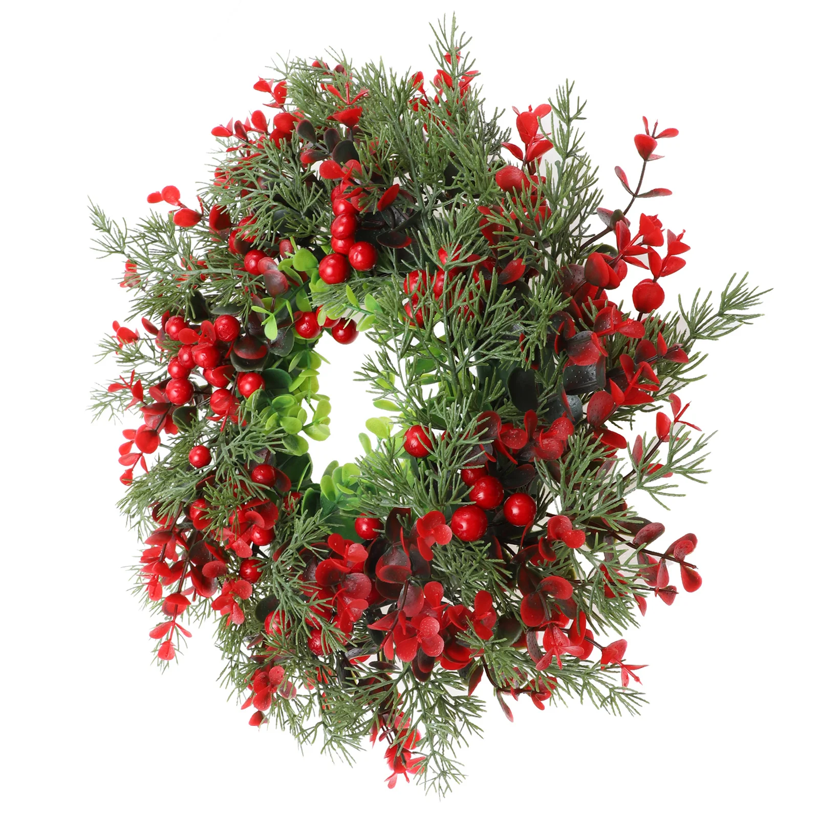 

Christmas Wreath Door Decor Simulated Garland Pendant Hanging Ornament For Party Festival Scene Xmas Supply Decorative Wreath