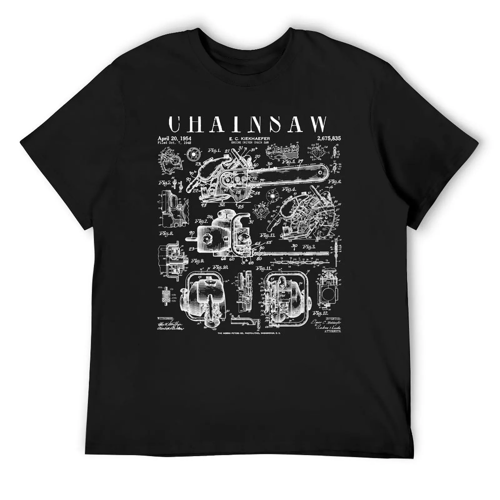 

Chainsaw Lumberjack Arborist Woodworker Vintage Patent Print T-Shirt anime graphic t shirt vintage funny t shirts for men
