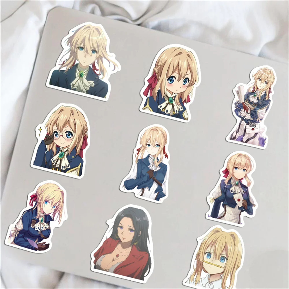 10/30/50PCS Animated Violet Evergarden Graffiti Personality Trend Guitar Sticker Water Cup Computer Suitcase Sticker Wholesale