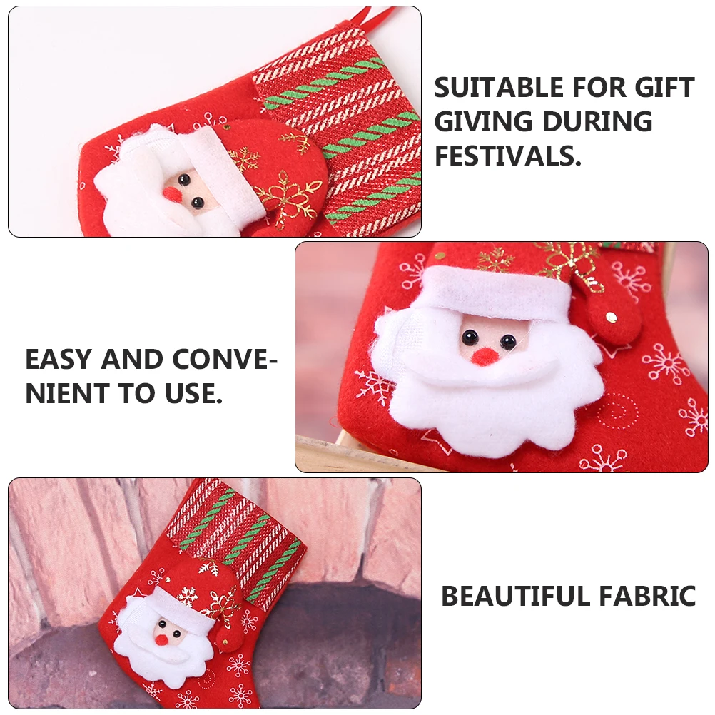 

2pcs Christmas Pendant Felt Cloth Dirty Resistance Elegant Fabric Gift Festivals Stockings For Christmas DIY Decor
