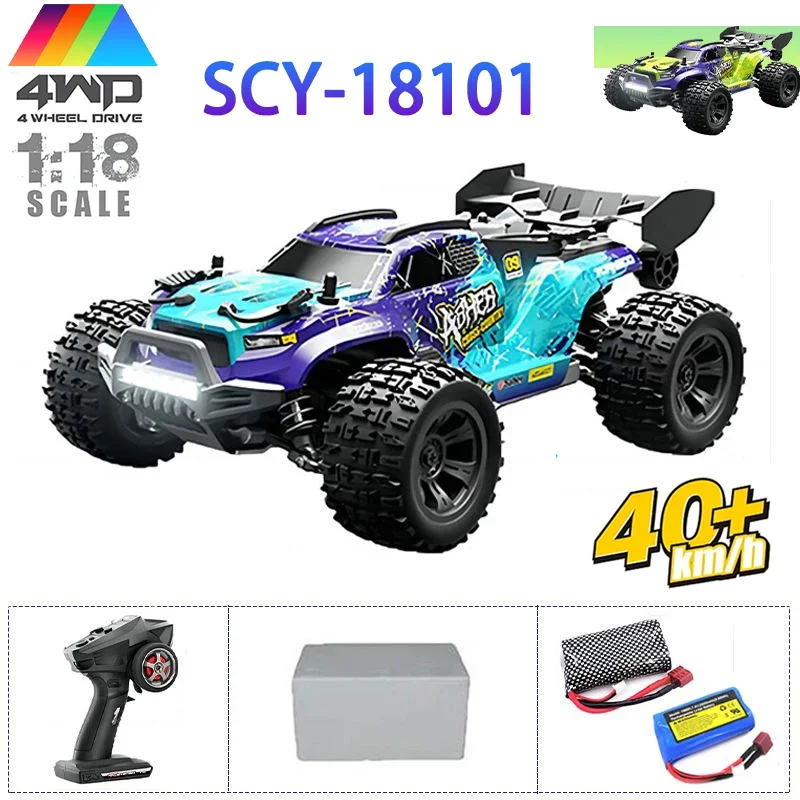 1:18 40km/h Bezszczotkowy samochód do driftu RC ze światłami LED 4WD Elektryczny, szybki, zdalnie sterowany Monster Truck dla dzieci i dorosłych