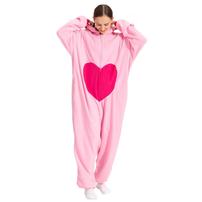 성인 할로윈 Onesie 핑크 만화 플라밍고 잠옷 여성용 동물 Kigurumi 잠옷 Homewear 코스프레 파티 의상