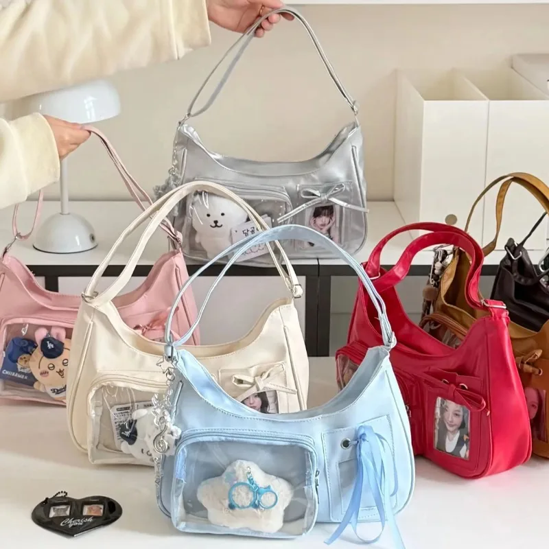 Y2k Harajuku Shoulder Bag Women Korean Transparent Ita Bag School Crossbody Bag Female Japanese Designer Preppy Handbag Purse - view 3