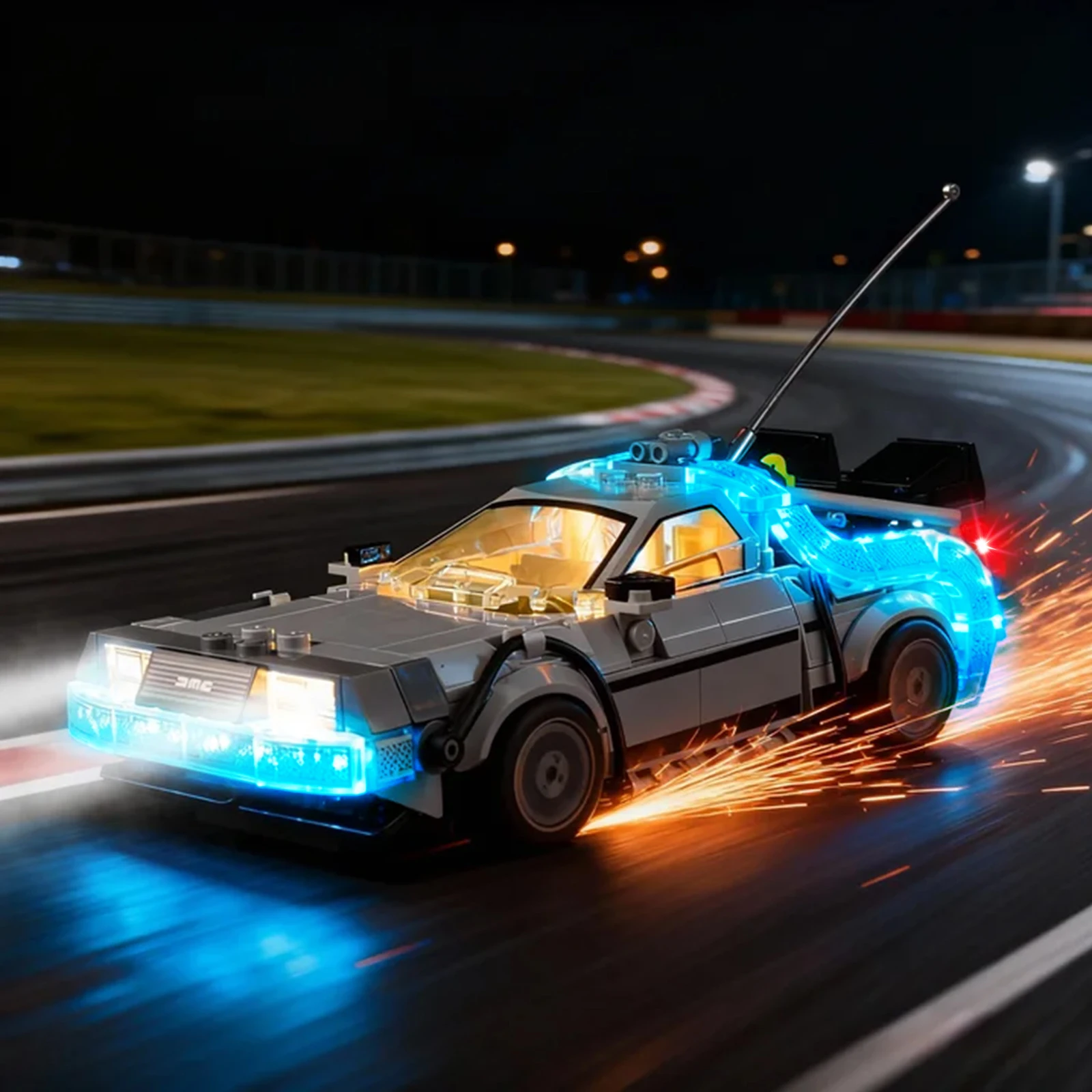 Kit d'éclairage LED Kyglaring adapté à la machine à temps Lego de Back 77256, blocs de construction, lampe décorative, Lego non inclus