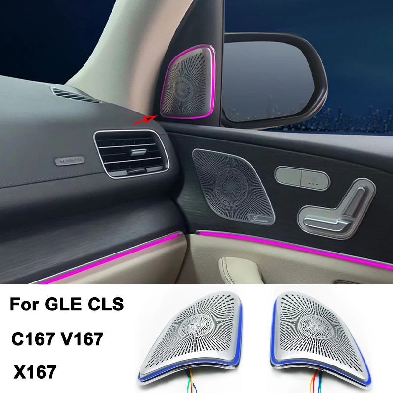 Tweeter Speaker Audio Speaker Cover Door Loudspeaker Trim Ambiance Light 64 Color For Mercedes Benz GLE GLS V167 C167 X167 W167