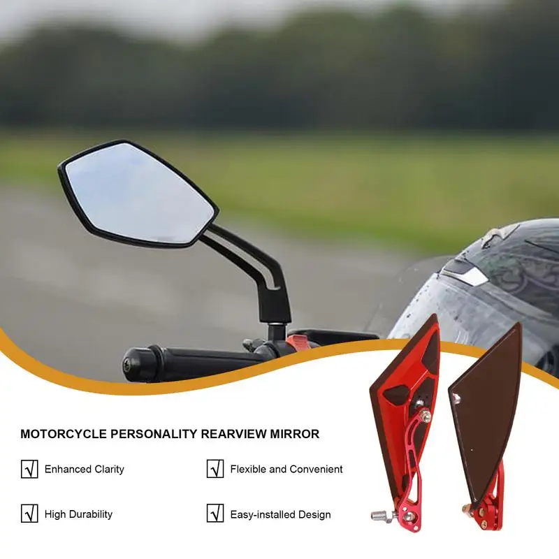 Motorcycle Handlebars Mirrors High Definition Motor Rearview Mirror For Handlebars Easy Installation Rear View Mirror With Alloy