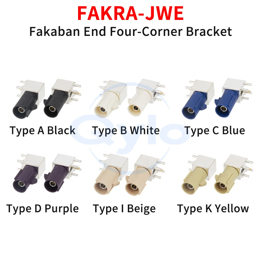 FAKRA-SMB Arnés automotriz macho de montaje en placa Antena GPS RF Conector macho SMB-JWE horizontal Tipos A/B/C/D/I/K (1 unidad)