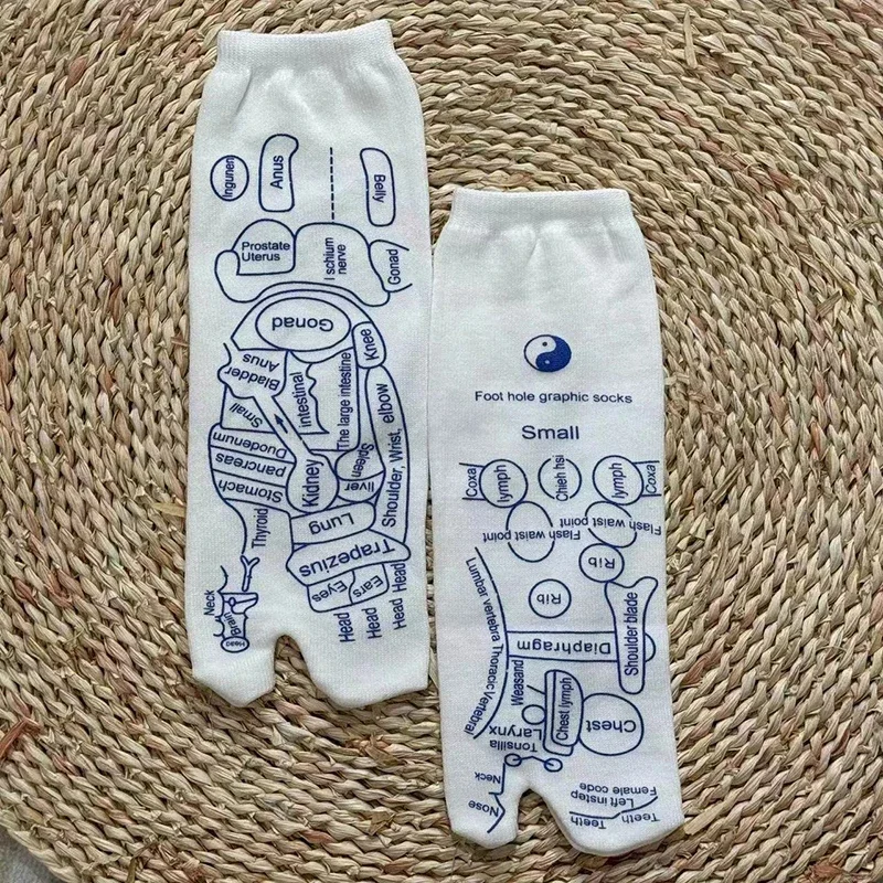 Acupressure Foot Massage Socks Traditional Medicine Meridian Diagram Hosiery Reflexology Sock Pressure Point Map Unisex Wellness