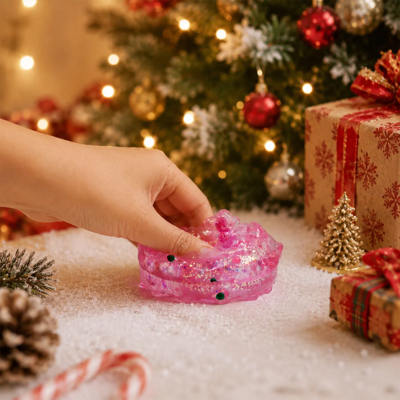 2 Night Light Christmas Trees Maltose Pinch Music Stress Relief Toys Slow Rebound Ventilatory Toys