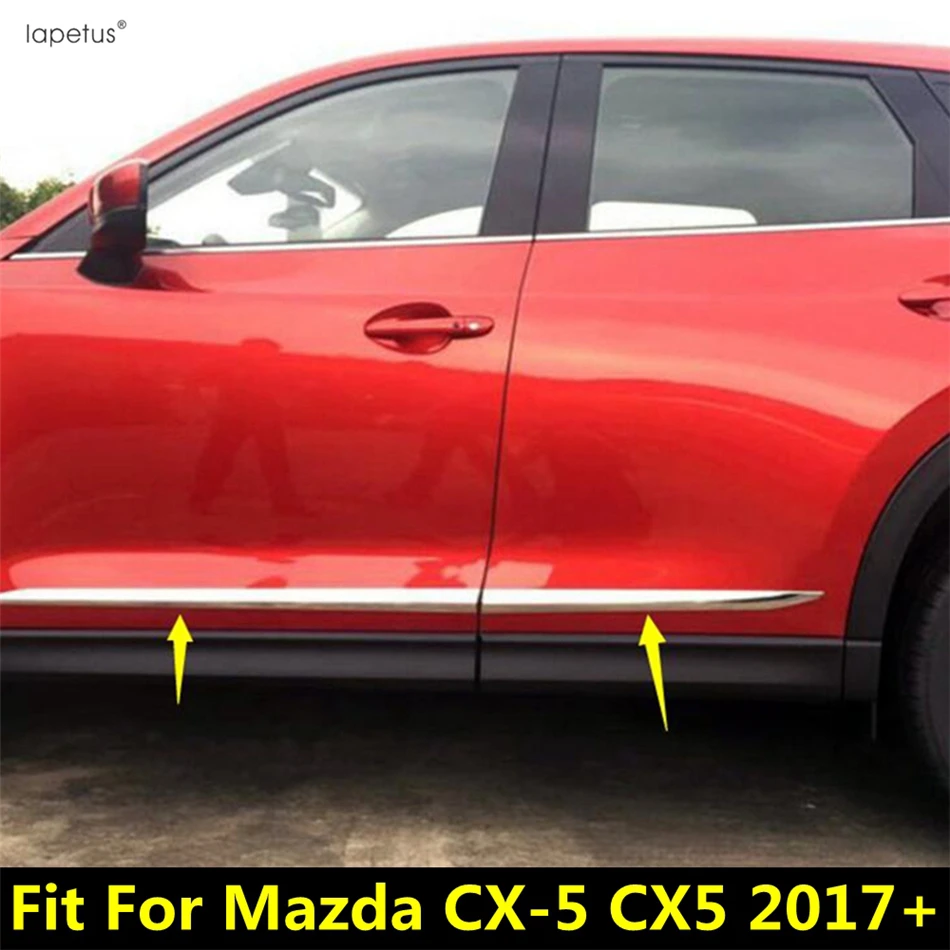 

4 Pcs ABS Car Outer Door Side Body Plate Strip Molding Streamer Cover Trim For Mazda CX-5 CX5 2017-2023 Accessories Exterior