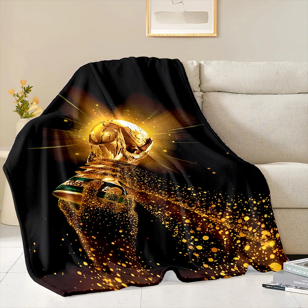 HD 6 Size Creative Football Flannel Art Blanket Sofa Bed Cover Four Season Soft Fluffy Quilt Flannel Blanket Outdoor Leisure Nap