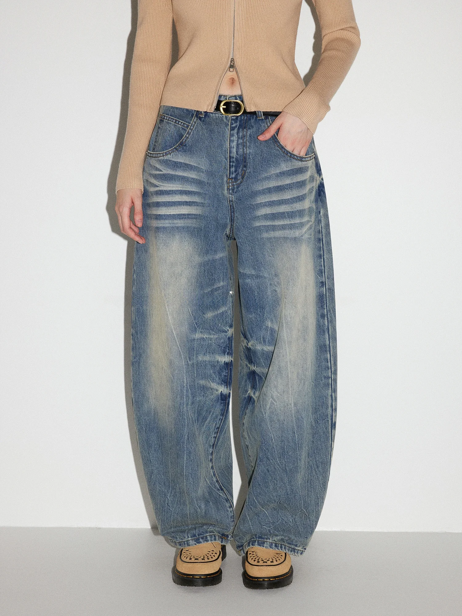 

MoodBerry американские ретро джинсы с низкой талией женские осенне-зимние ленивые свободные прямые брюки хлопковые винтажные джинсовые с талией