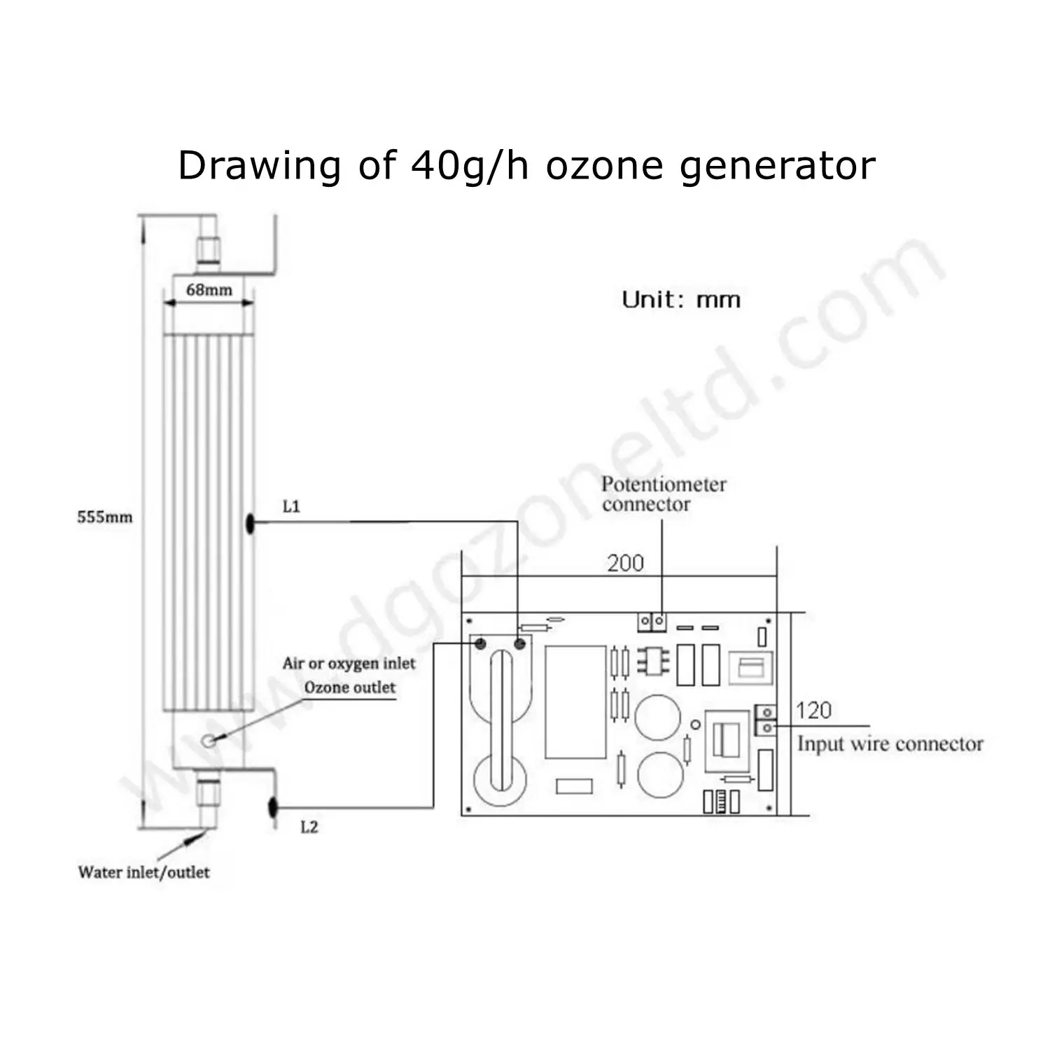 40g 50g Adjustable ceramic tube ozone generator for water treatment Industrial ozonator system ozone factory  DGOzone