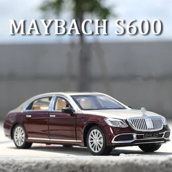 1:24 Maybach S600 S650 modello di auto in metallo in lega diecast veicoli giocattolo in metallo modello di auto alta simulazione suono e luce regalo giocattolo per bambini