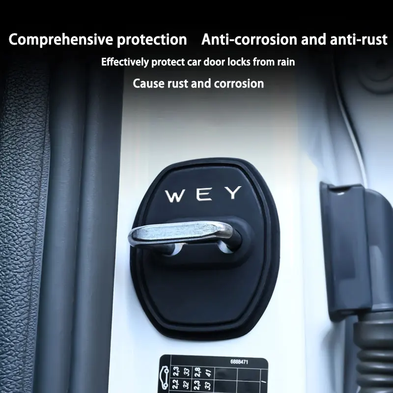 Car Door Silicone Protective Cover Door Lock Silent Anti-collision Shock-absorbing Buffer For Great Wall Wei Pai WEY Vvv7 Vv5